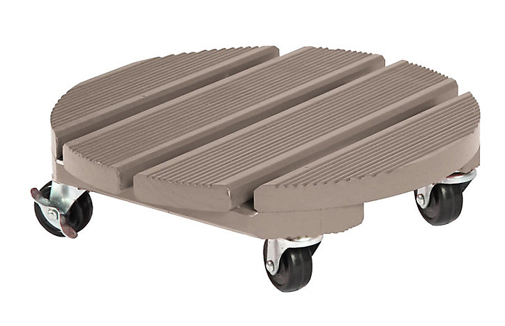 Support roulant pour plante Roul'Bac bois taupe D30cm