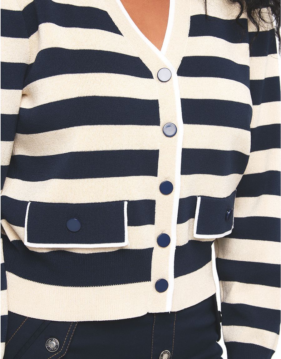 Gilet irisé bleu beige