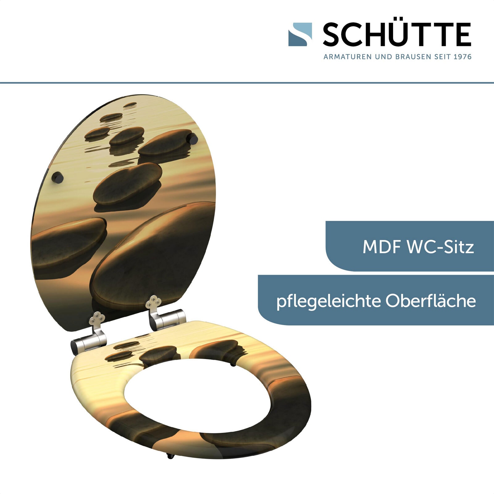SCHÜTTE WC-Sitz Sea Stone ca. 37,5 x 3 x 44,5 cm