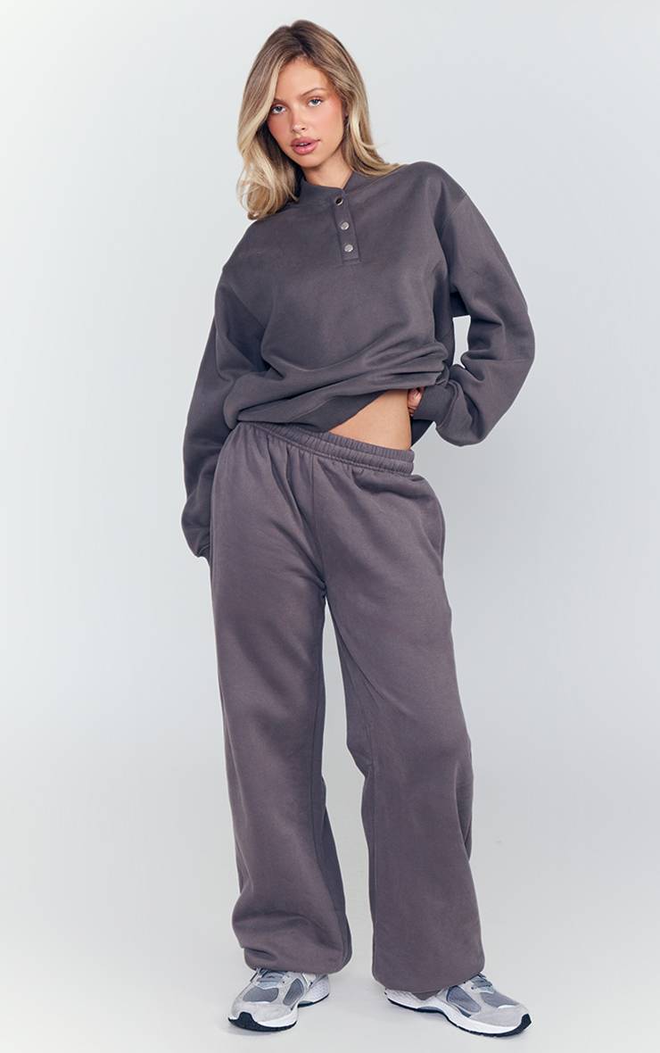 Charbon Pantalon De Jogging À Jambe Droite