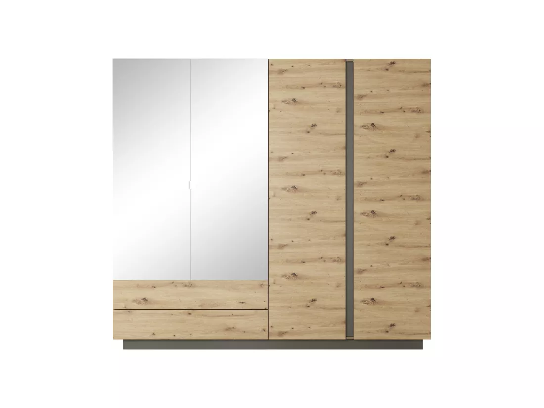 Armoire à portes battantes ARCO LED 220x54x203 Gris