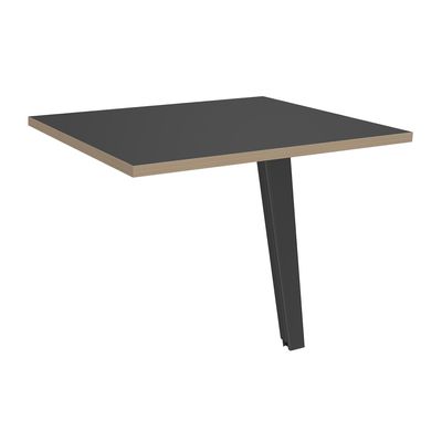 Retour direct pour bureau Steely - L80 - 1 Pied métal carbone - plateau carbone chant chêne clair