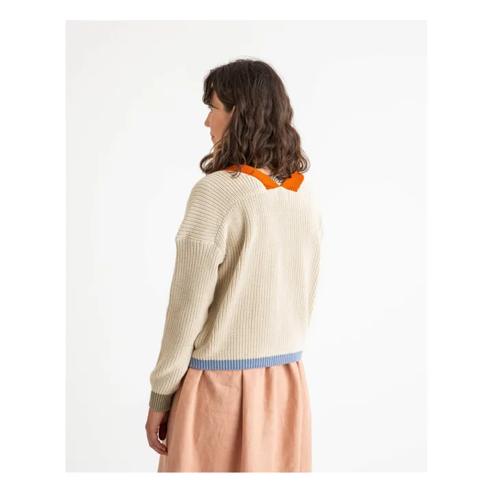 Matona Cardigan Color Block Coton Bio | Beige