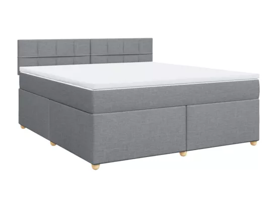 Sommier à lattes de lit avec matelas Gris clair 180x200cm Tissu