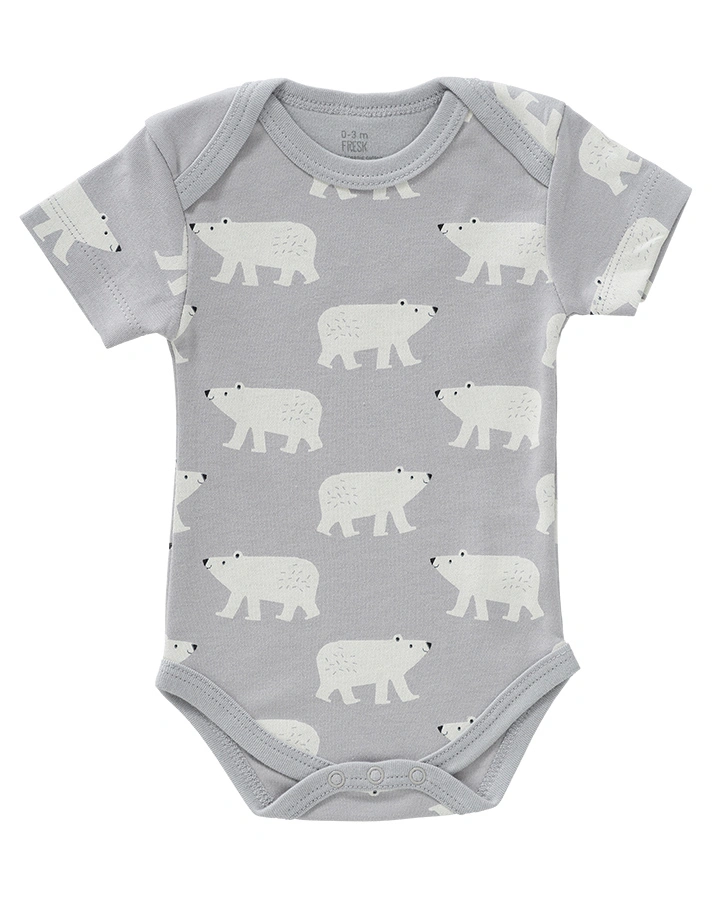 Kurzarm-Body POLAR BEAR in grau