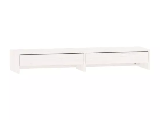 Support de moniteur Blanc 100x27x15 cm Bois de pin solide