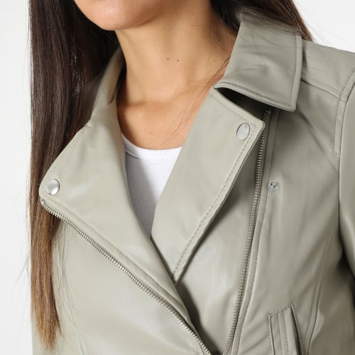 Veste Biker Crop Femme Bella Annabel Gris