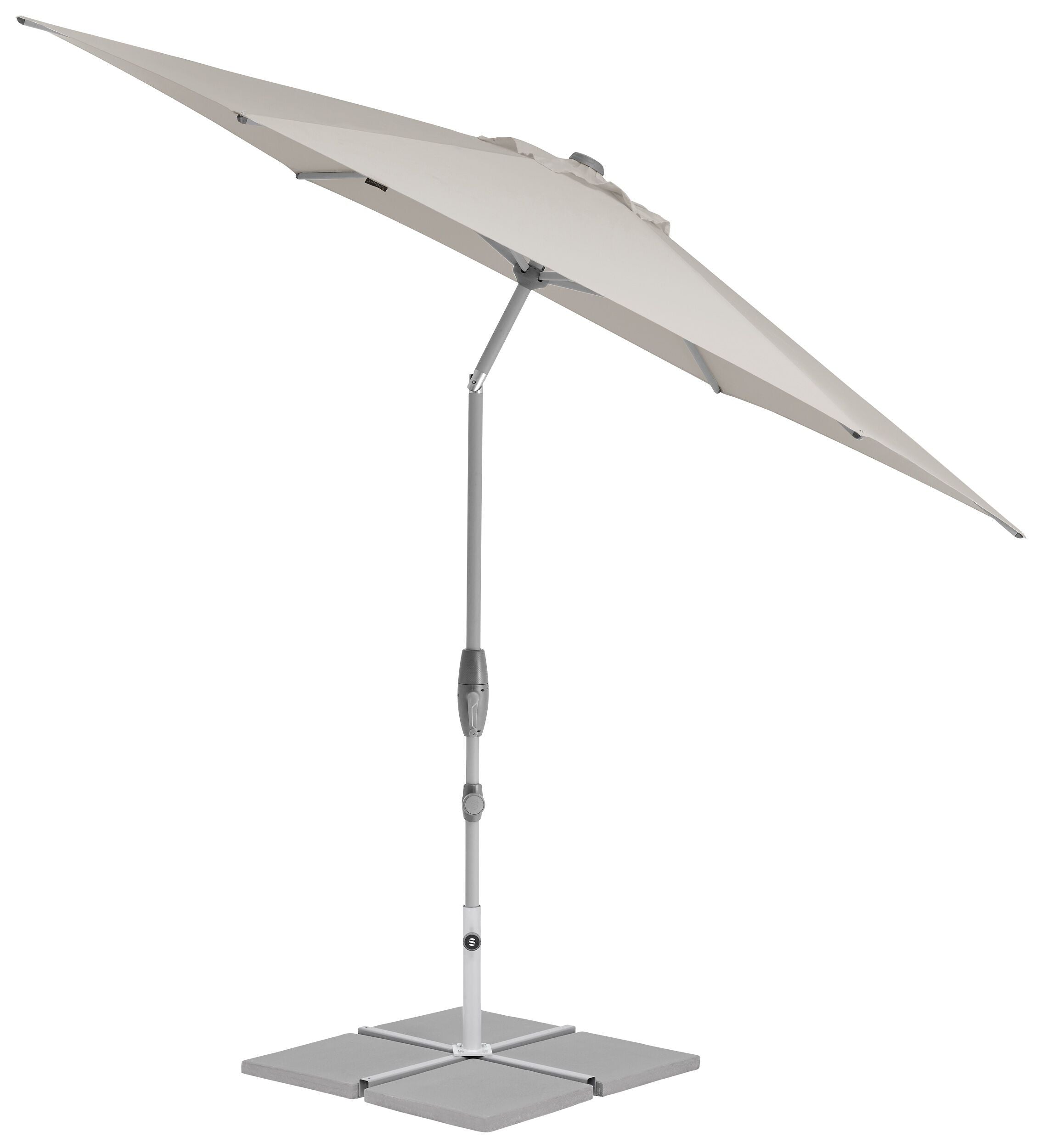 Suncomfort by Glatz SHELL TURN Sonnenschirm - Hellgrau / H: 266.0 cm