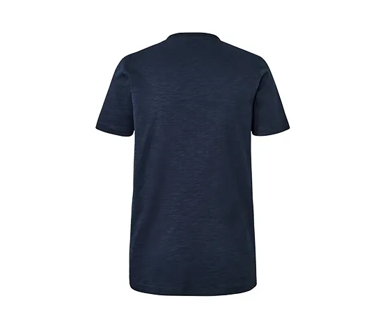 Kurzarm-Henley, slub, navy