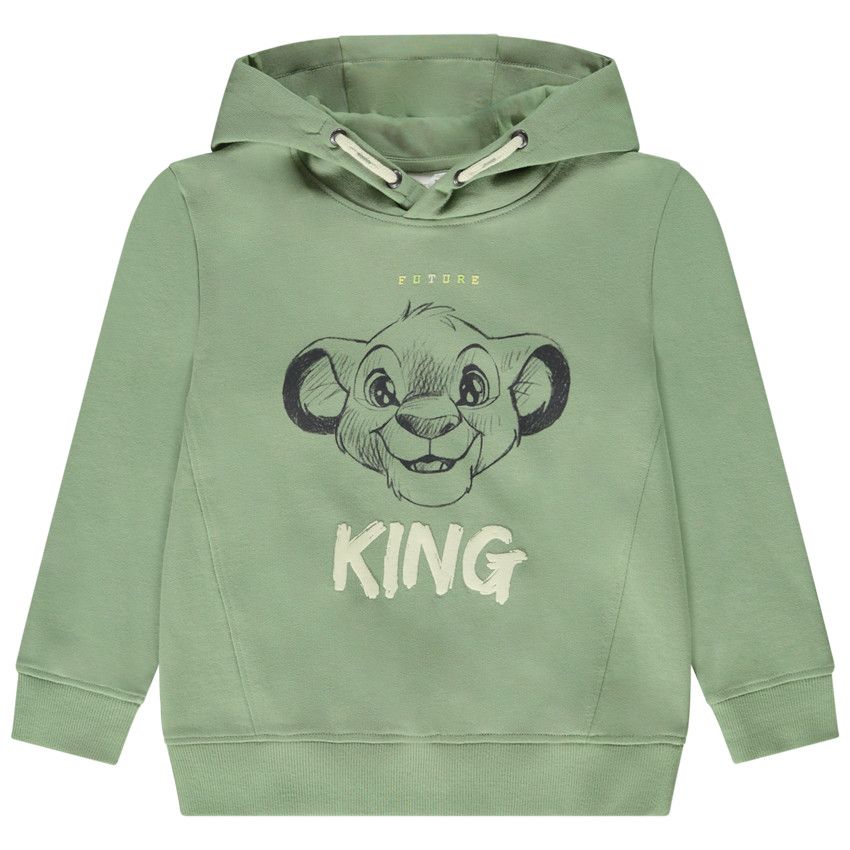 Sweat molleton à capuche print Simba Disney pour garçon - Vert