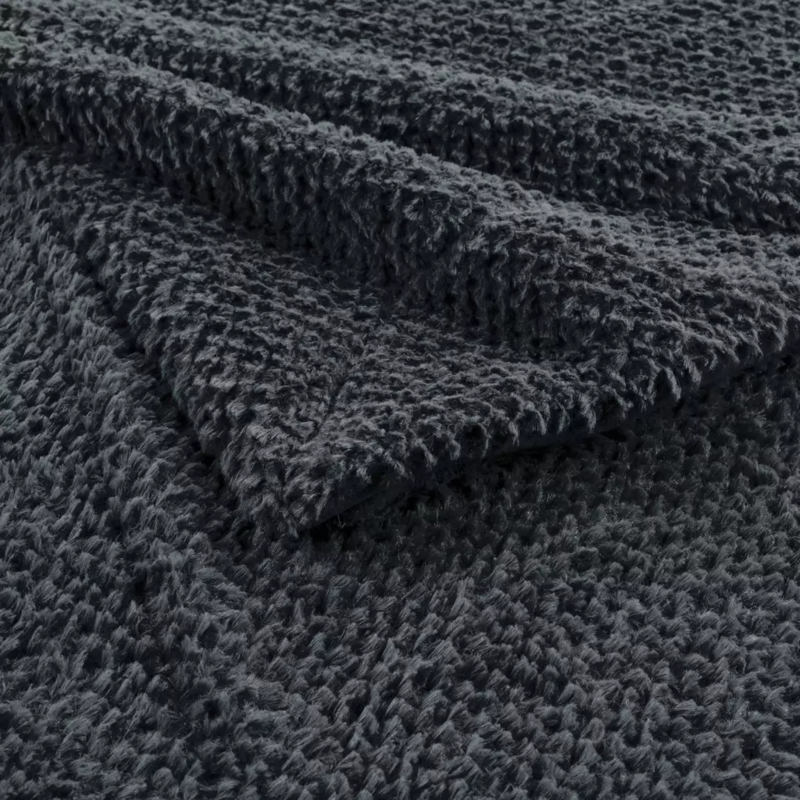 Plaid fausse fourrure (150 cm) Iceberg Gris anthracite