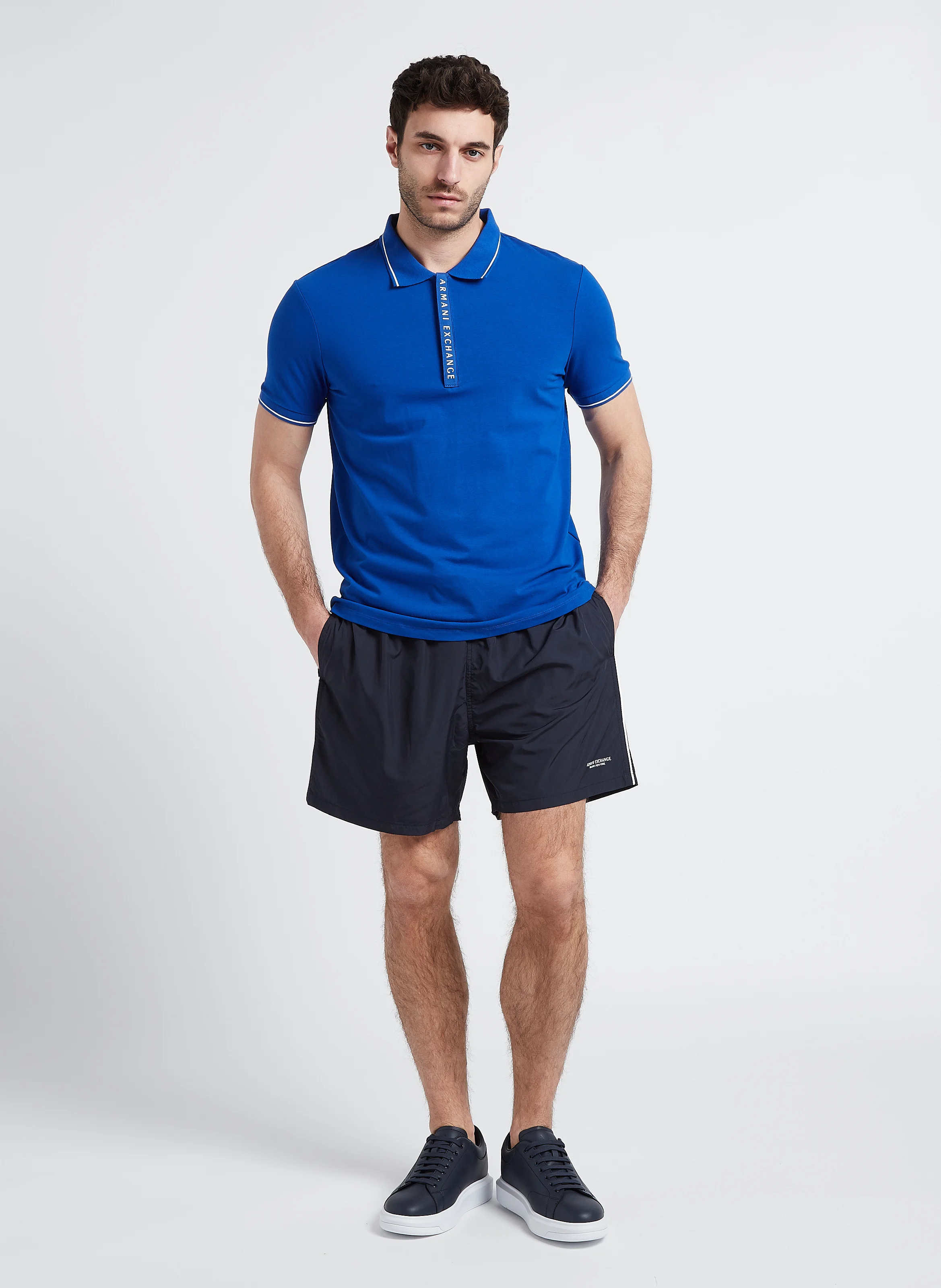 Polo en jersey de coton| Bleu