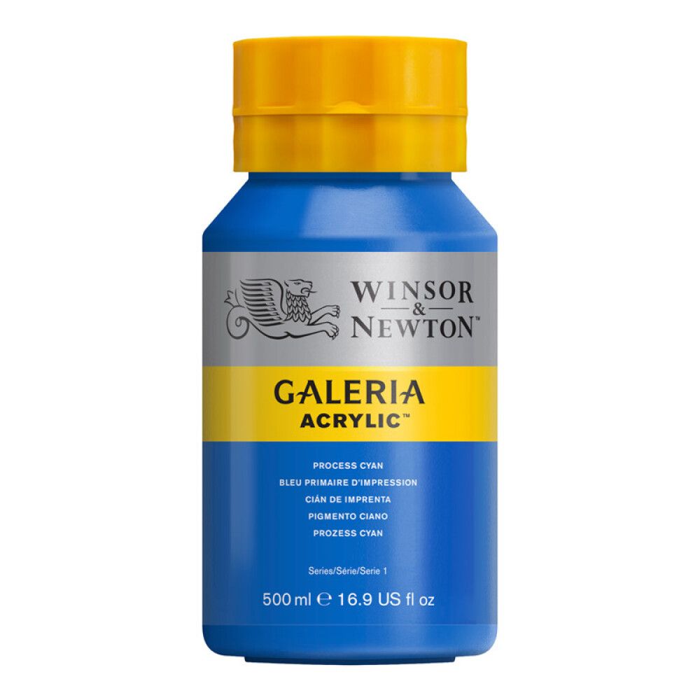 AKRYLFARGE W&N GALERIA NR 535 PROCESS CYAN BLÅ 500ML