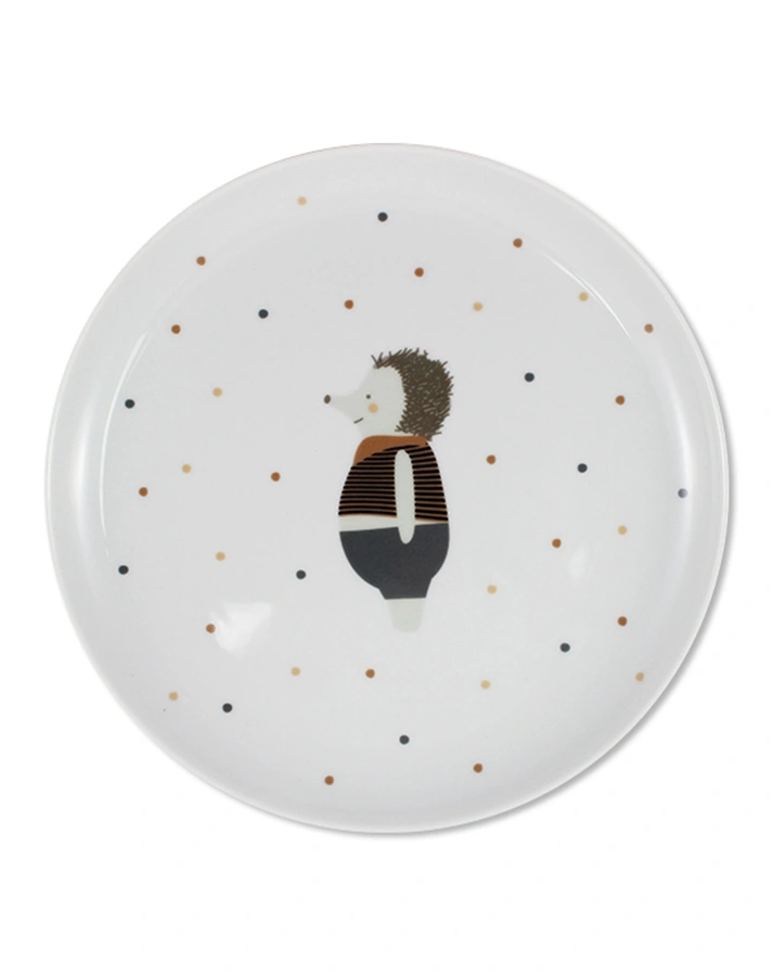 Porzellan-Teller IGEL MIT HALSTUCH in offwhite