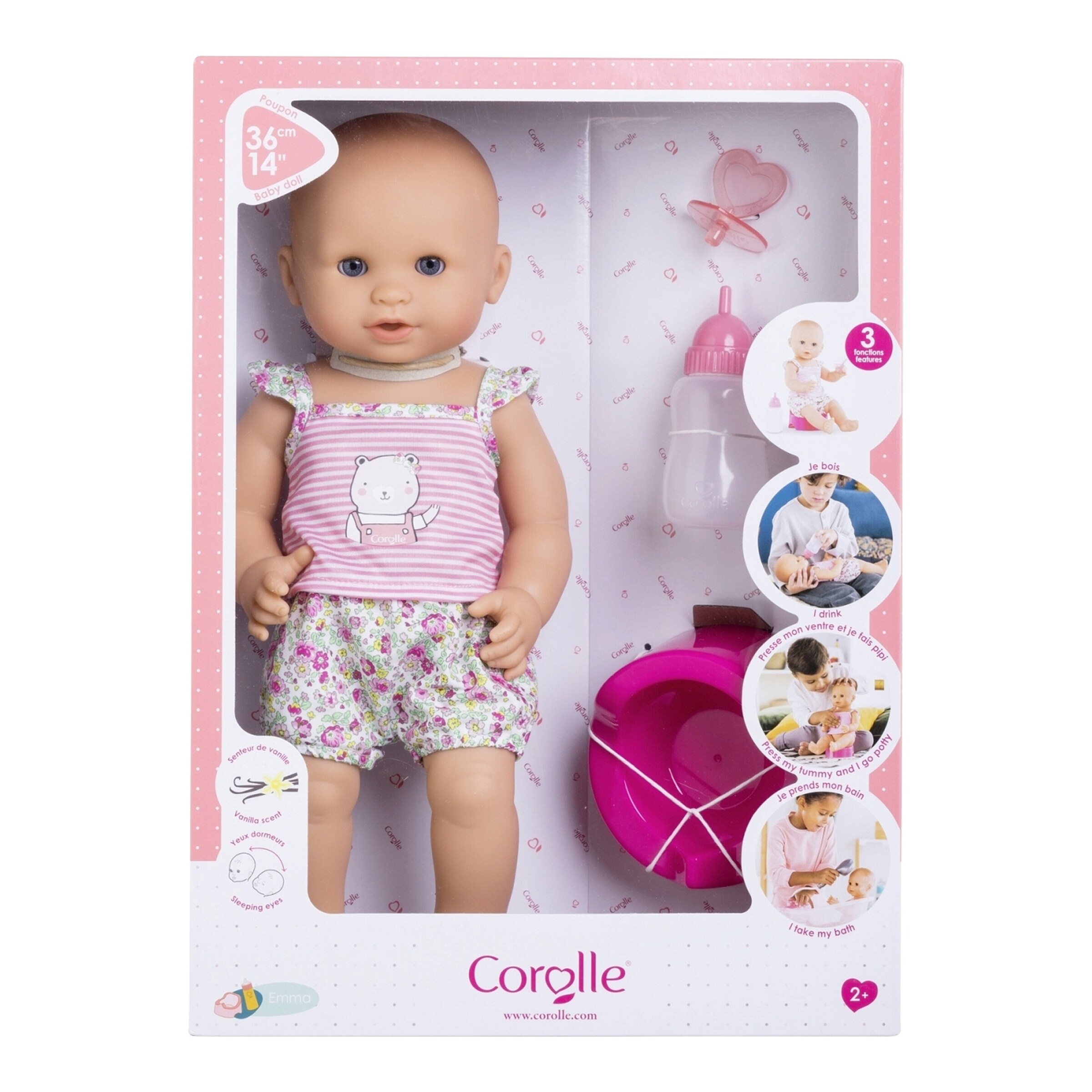 Corolle Puppe Emma Badebaby mit Trink- & Nässfunktion 36 m