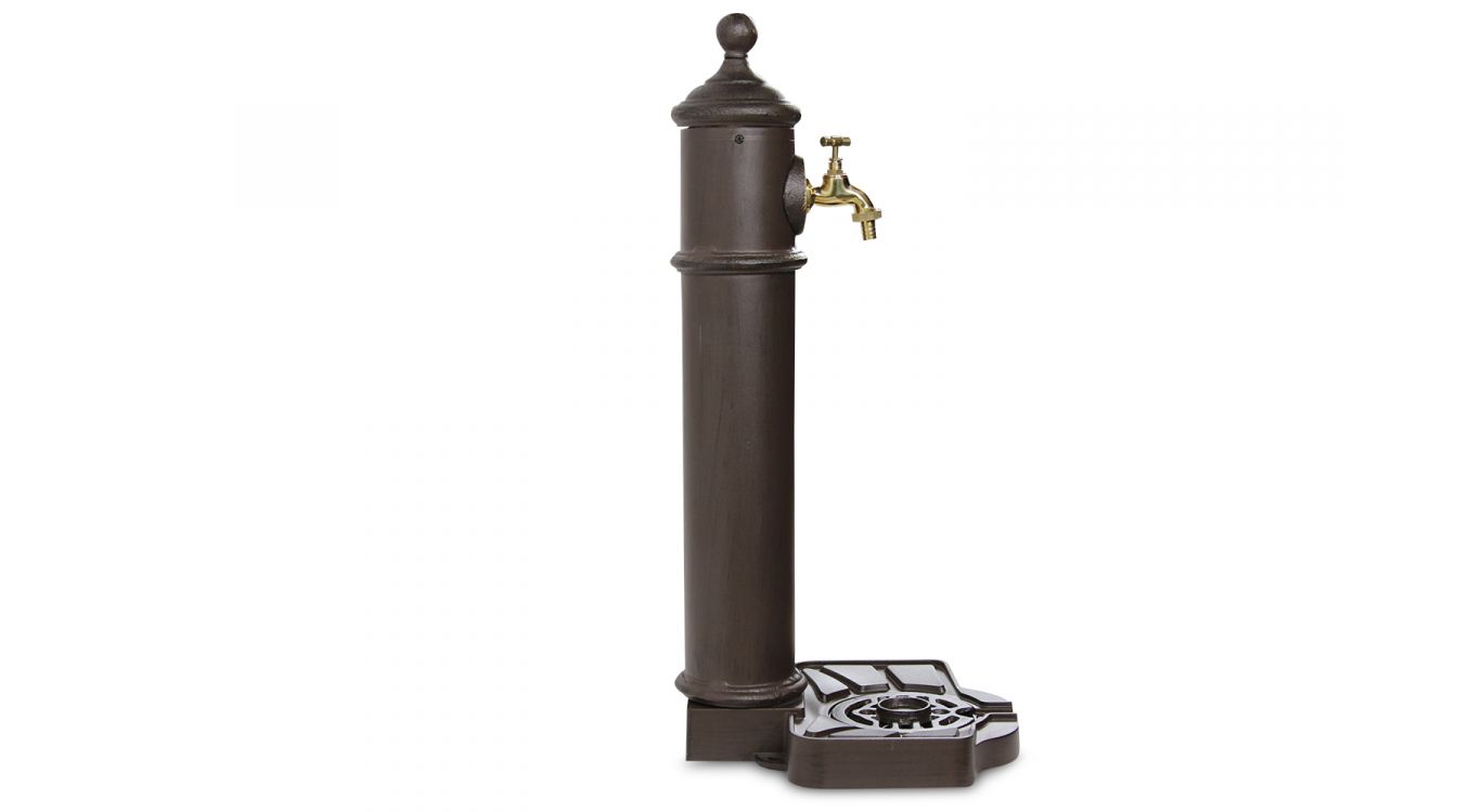 Fontaine de jardin aluminium, métal marron 29x33.5x72cm - aluminium-métal
