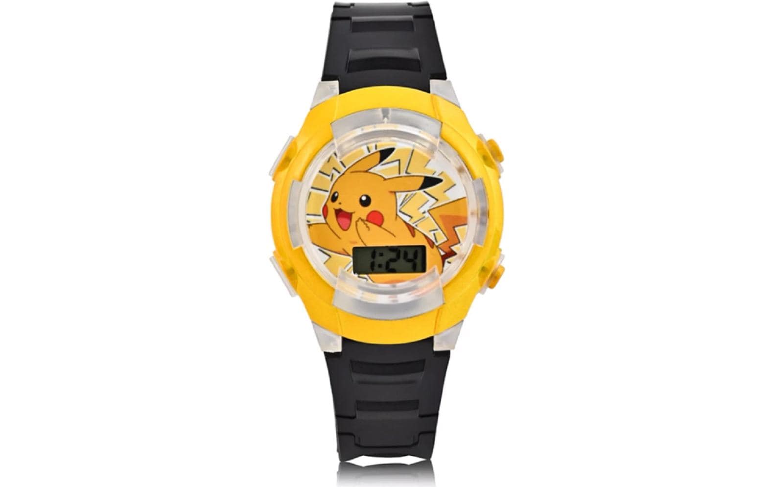 LCD Uhr Geschenkset Pokémon Gelb/Rot/SchwarzLeuchtende Kinderuhr mit digitaler Anzeige