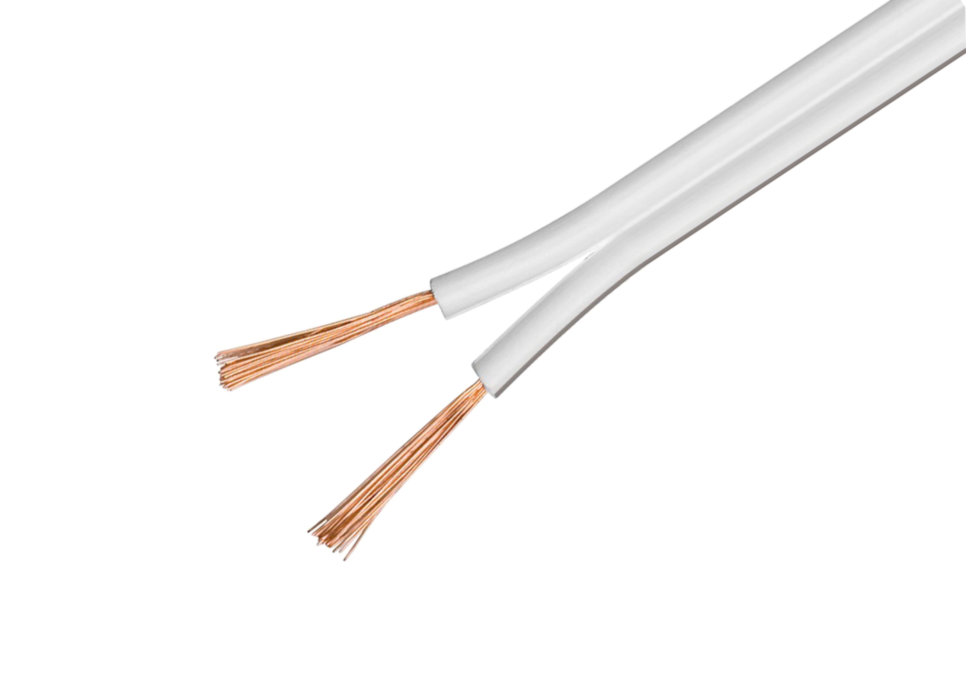 Høyttalerkabel 4 mm², hvit 25 m