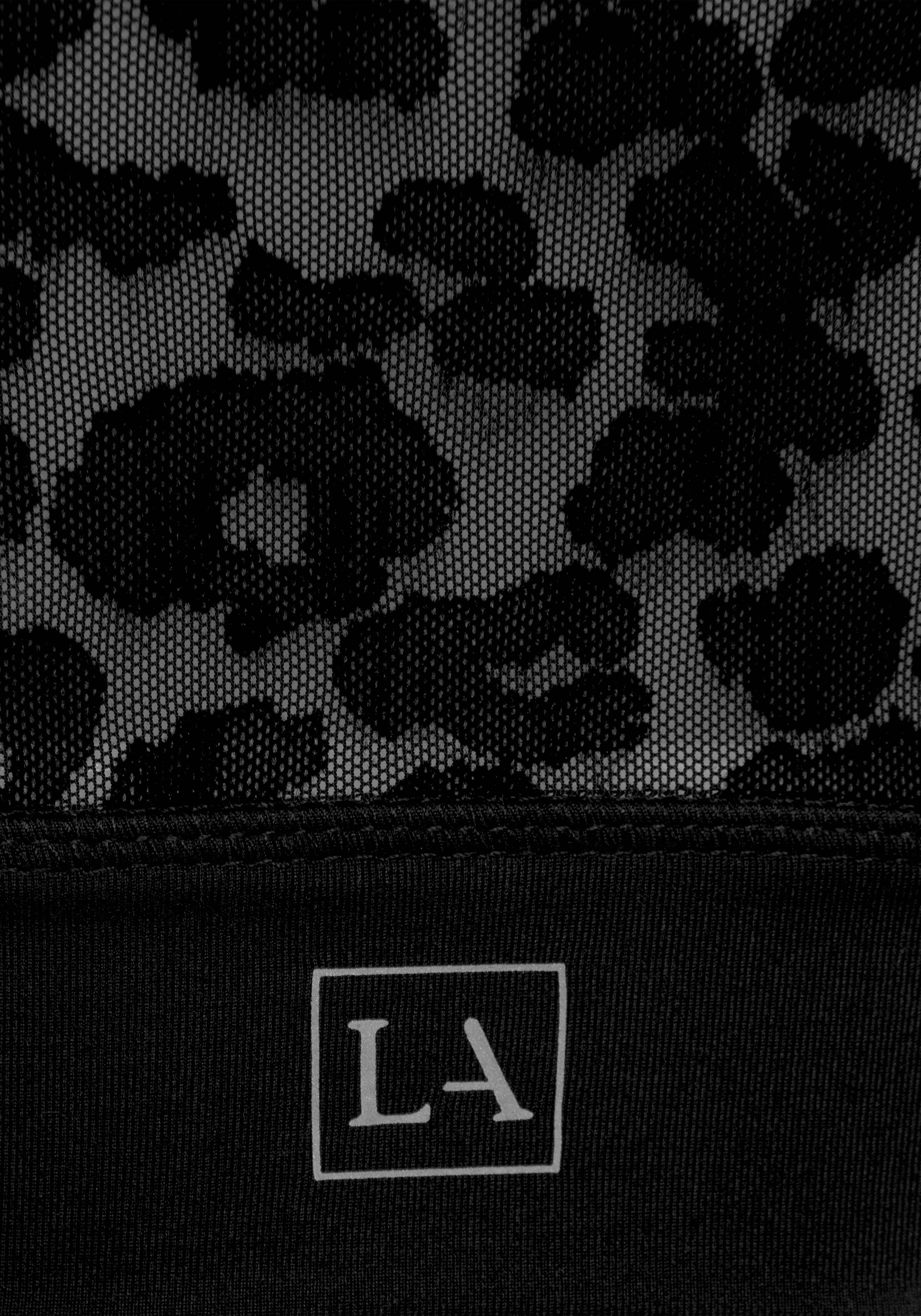 LASCANA ACTIVE Funktionsshirt mit Mesh-Einsatz und Leo Muster