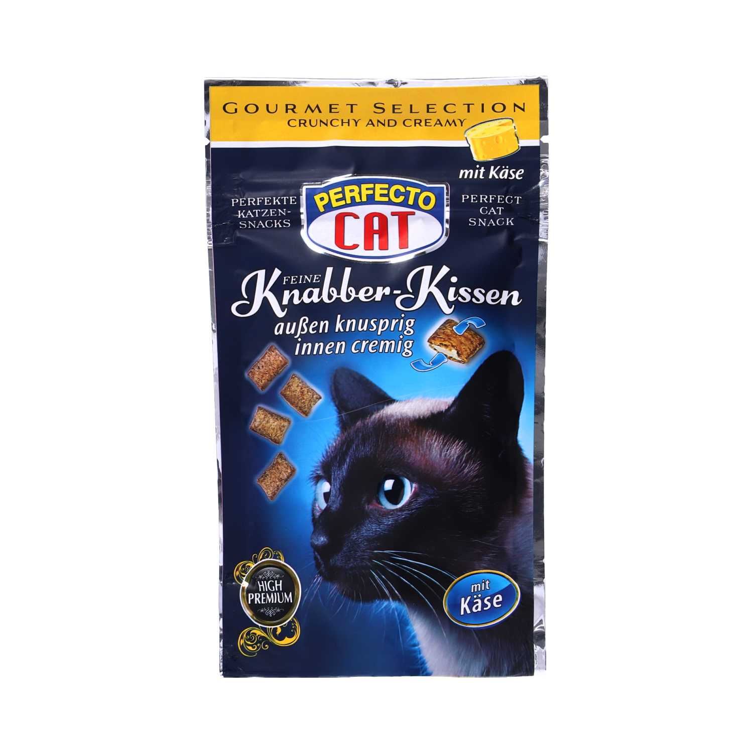 Perfecto Cat Knabber-Kissen Katzensnack 50 g 4fach
