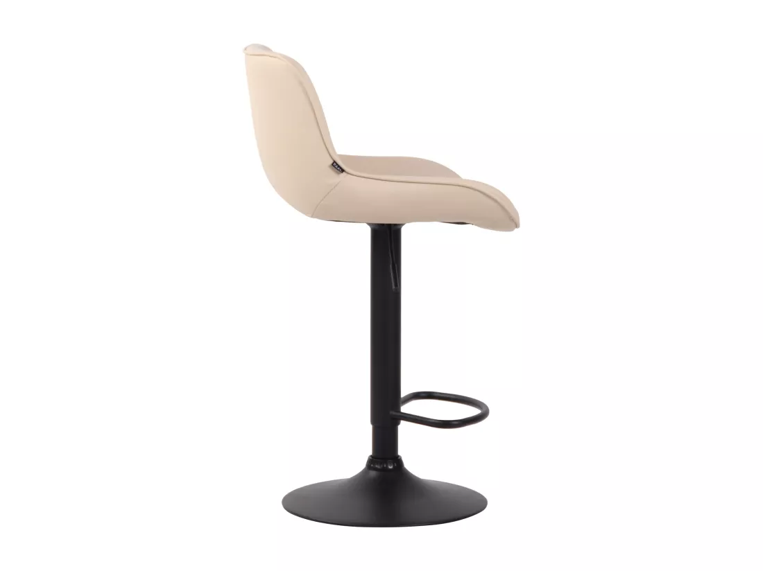 Lot de 2 Tabourets de bar - Similicuir & Métal - Crème - Lentini