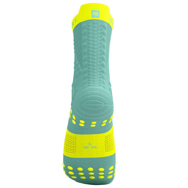 Chaussette running COMPRESSPORT PRO RACING SOCKS V4.0 TRAIL EGGSHELL BLUE/SAFETY YELLOW