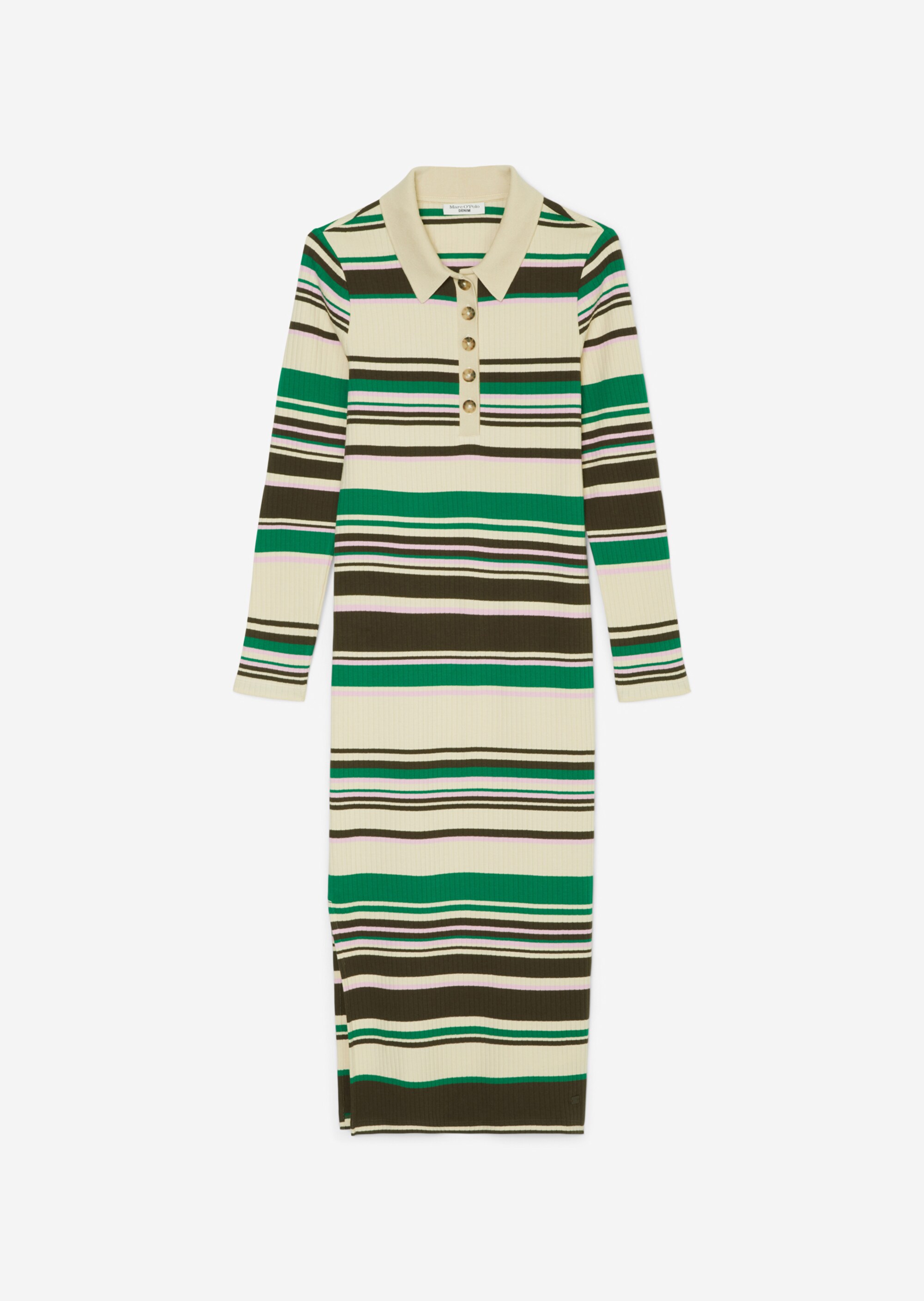 Polo-Jerseykleid slimaus Interlock-Jersey