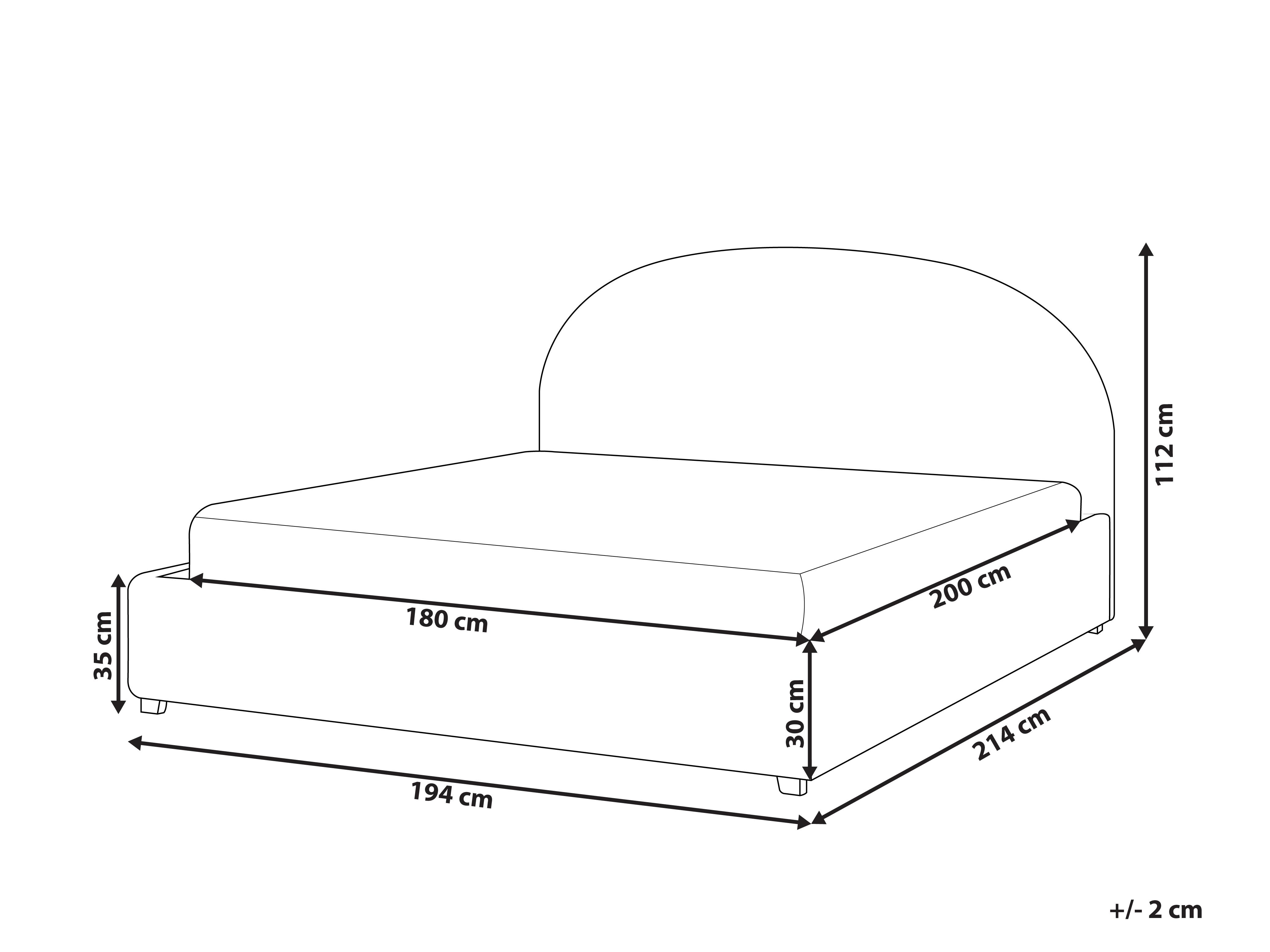 Bed met opbergruimte Bouclé VAUCLUSE 180 x 200 cm Beige