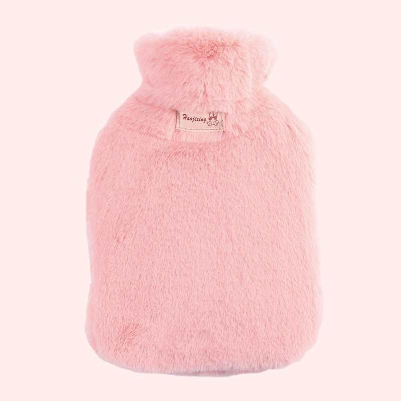 (1600ml) 33x23cm Wärmeflasche Flauschige Plüsch Bettflasche - Rosa