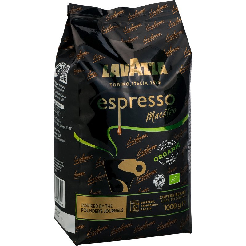 Café en grains Lavazza Espresso Maestro Bio, Arabica et robusta - paquet de 1 kg