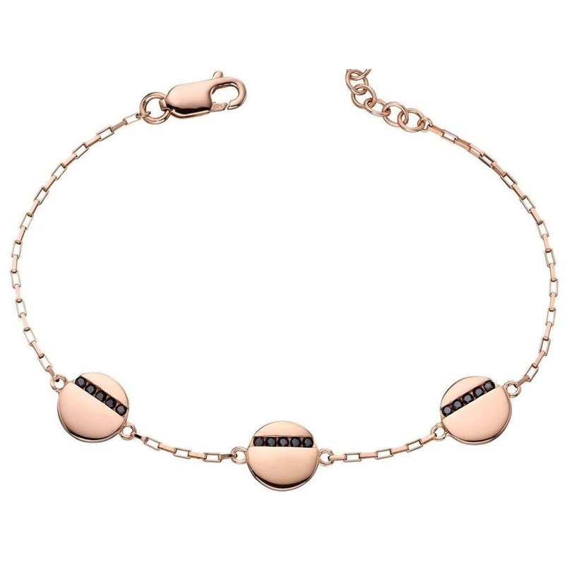 Bracelet plaqué or zirconium en argent 925/1000