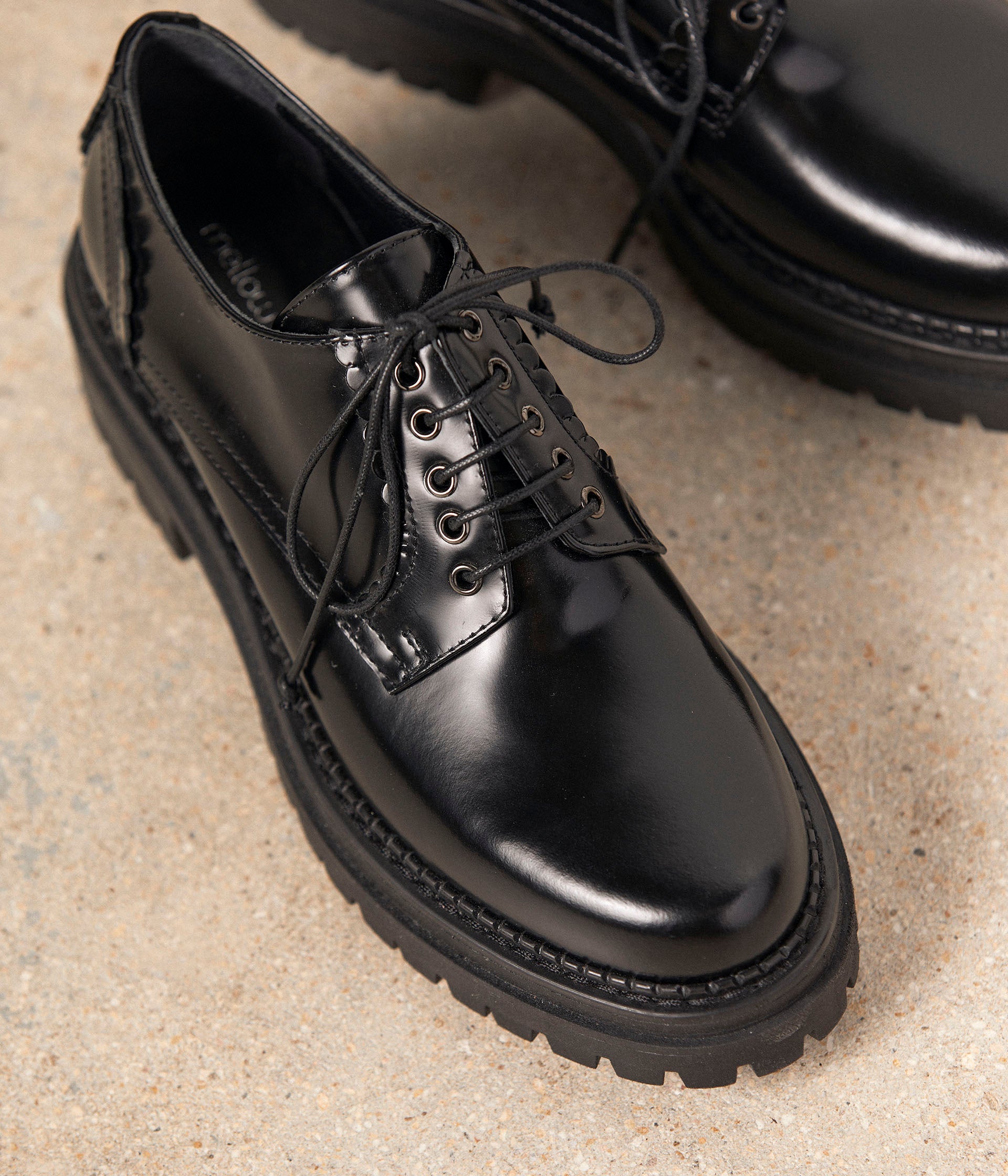 Derbies cuir noir Anelyse