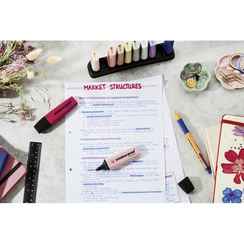 Surligneur Stabilo Boss couleurs assorties Wild Flowers - Set de 10