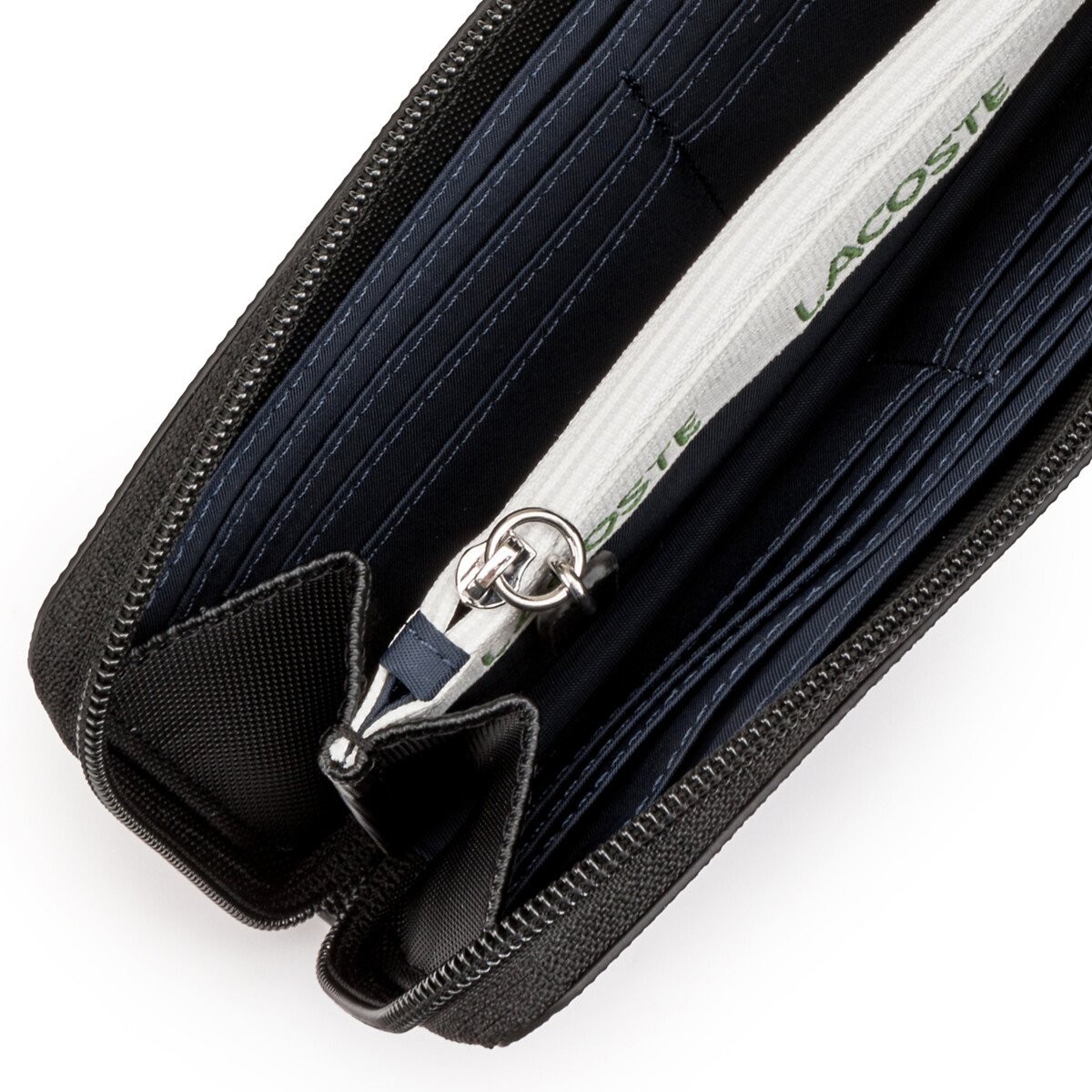 LACOSTE<br>Carteira com zíper em tecido piqué L1212
