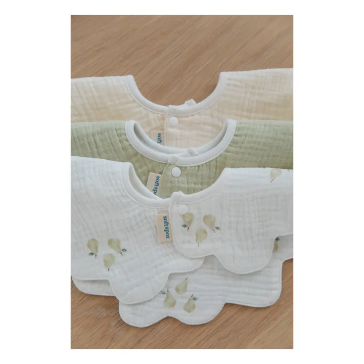 Soft Spot Bavoirs pétale en coton bio - Set de 3 | Garden