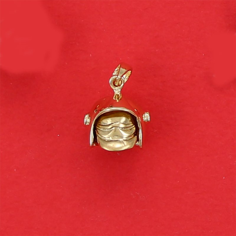 Pendentif casque de pompier - Plaqué or