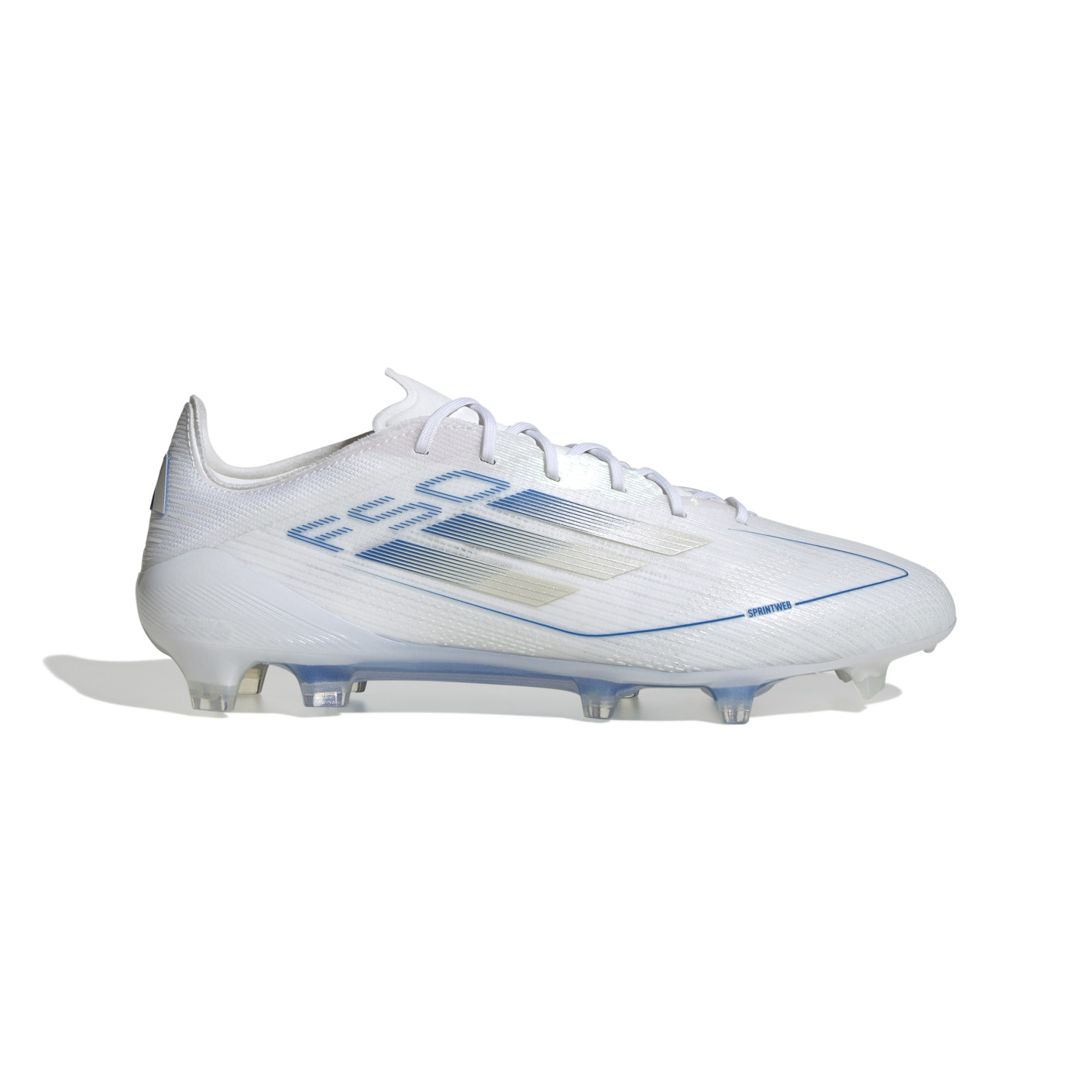 Adidas F50 Elite Gras Voetbalschoenen (FG) Wit Blauw Zilver