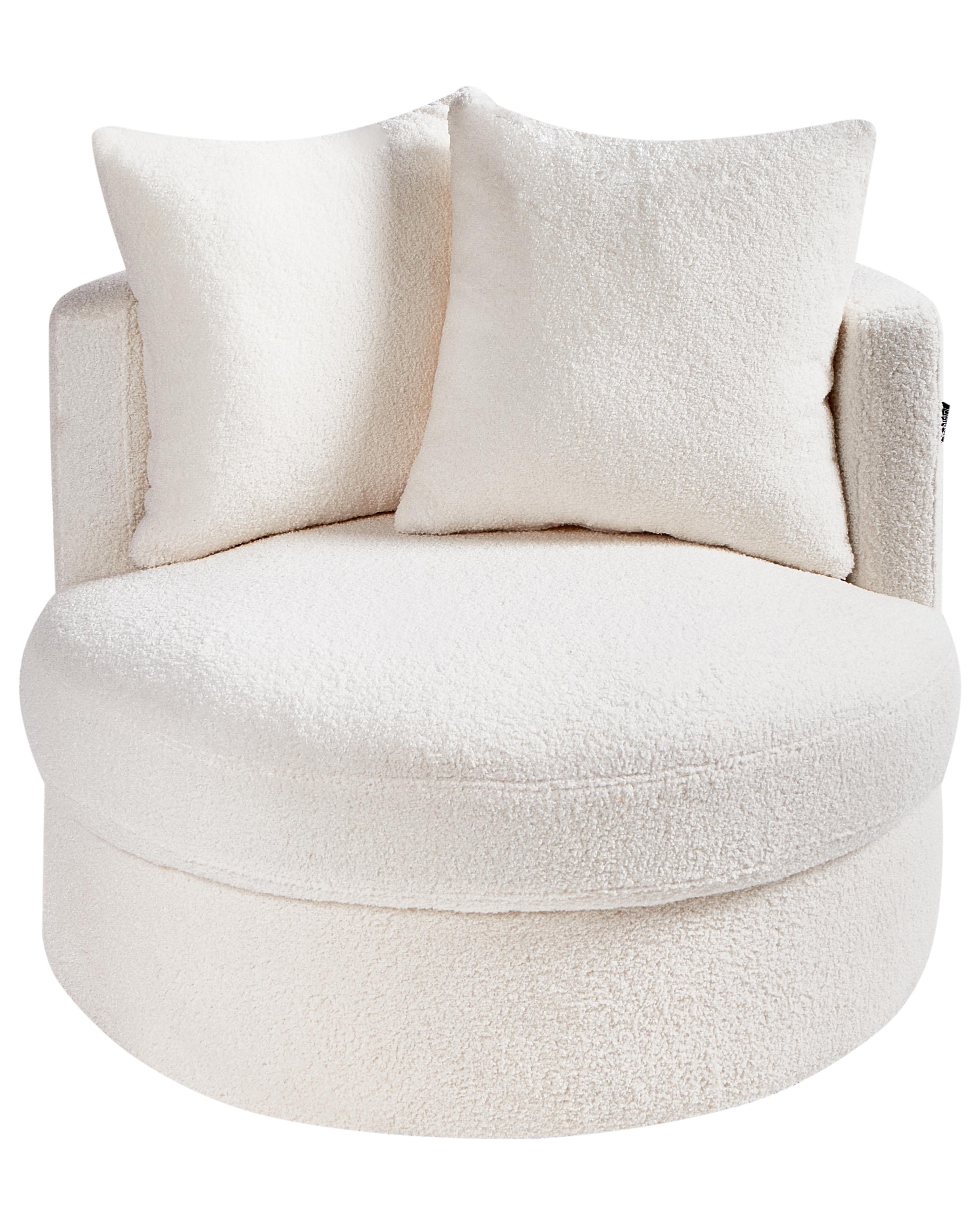 Draaifauteuil DALBY Bouclé Wit