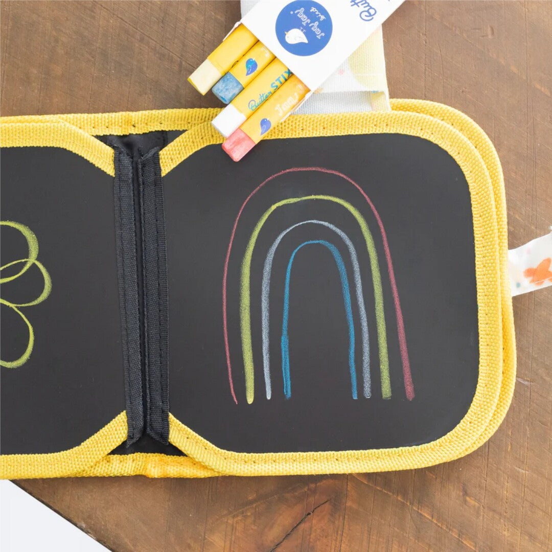 Jaq jaq bird uitwisbaar krijtboek mini met markers - zebra