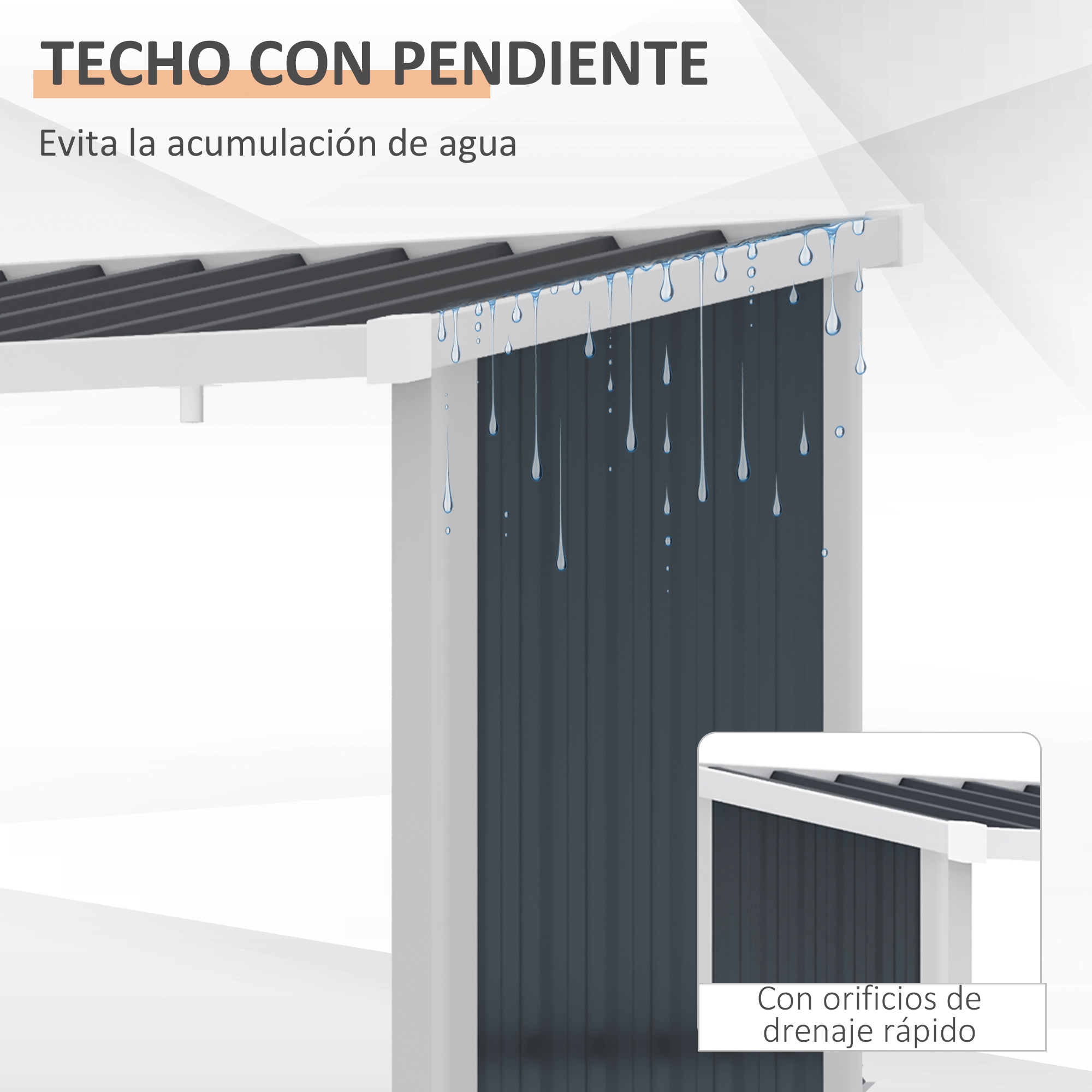 Abrigo para lenha em aço galvanizado Outsunny