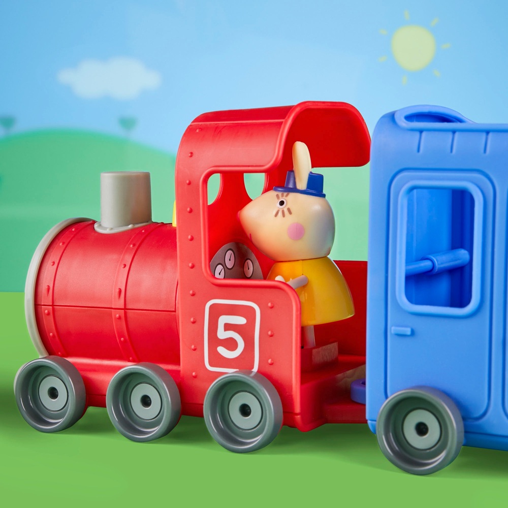 Peppa Pig Abenteuer: Miss Rabbits Zugfahrzeug mit 2 Figuren