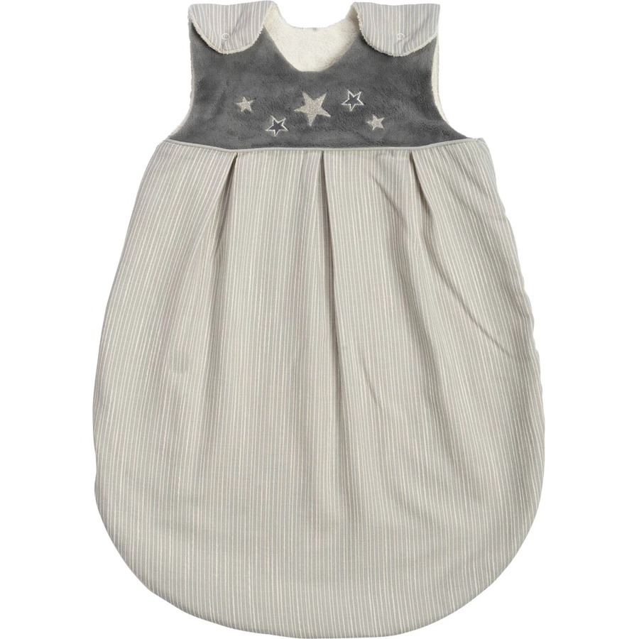 Be Be 's Collection Sommerschlafsack mit Frottee-Futter Sternchen grau