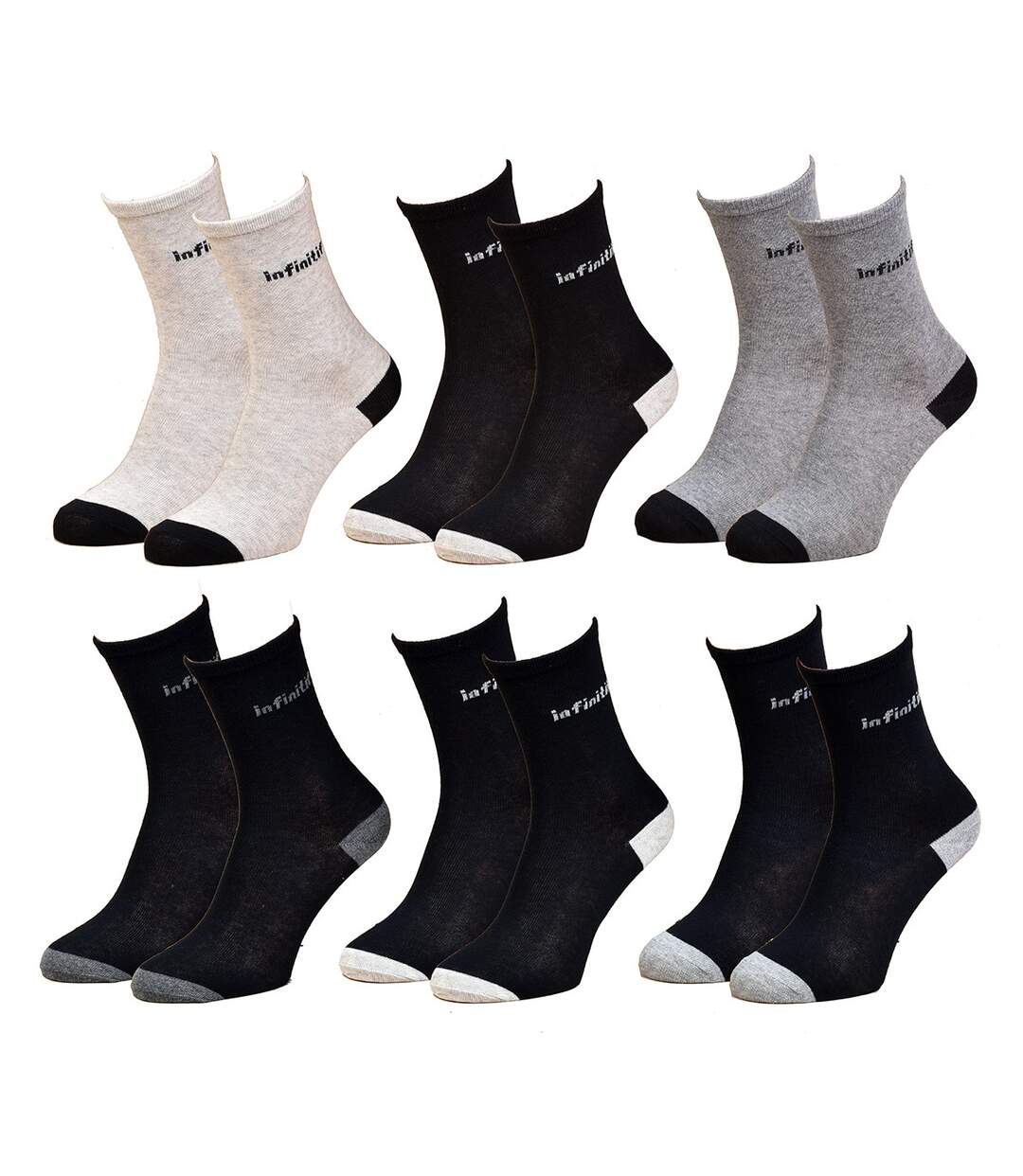 Chaussettes femme INFINITIF Qualité et Confort-Assortiment modèles photos selon arrivages- Pack de 6 Paires INFINITIF