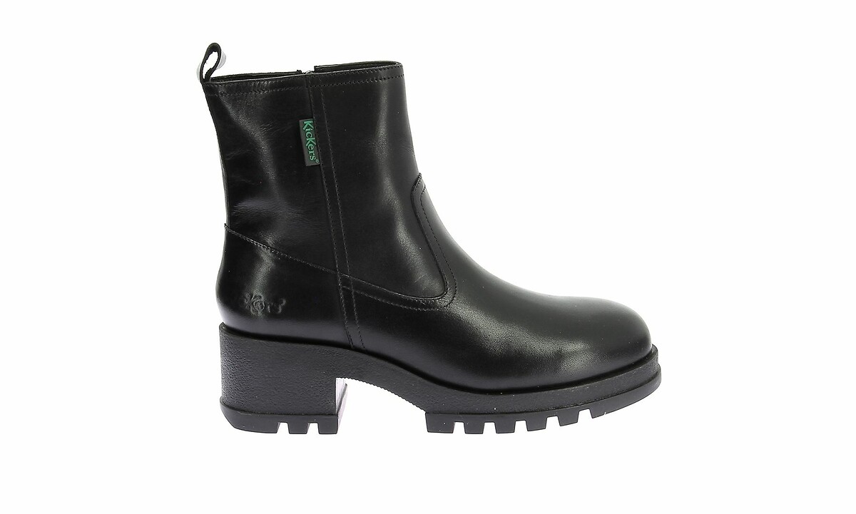 KICKERS<br>Botas de tornozelo de couro com salto Kick Bootela