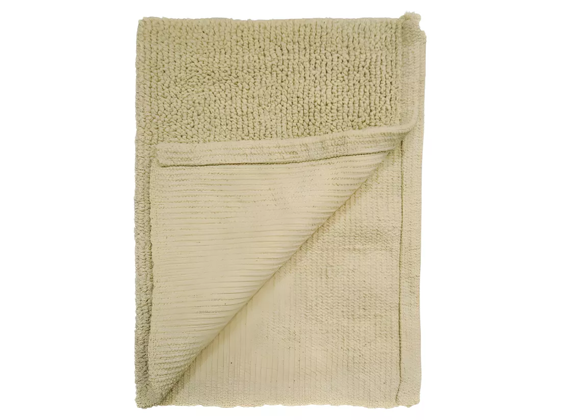 Tapis de salle de bain 40 x 60 cm en coton jaune clair - PEPPO
