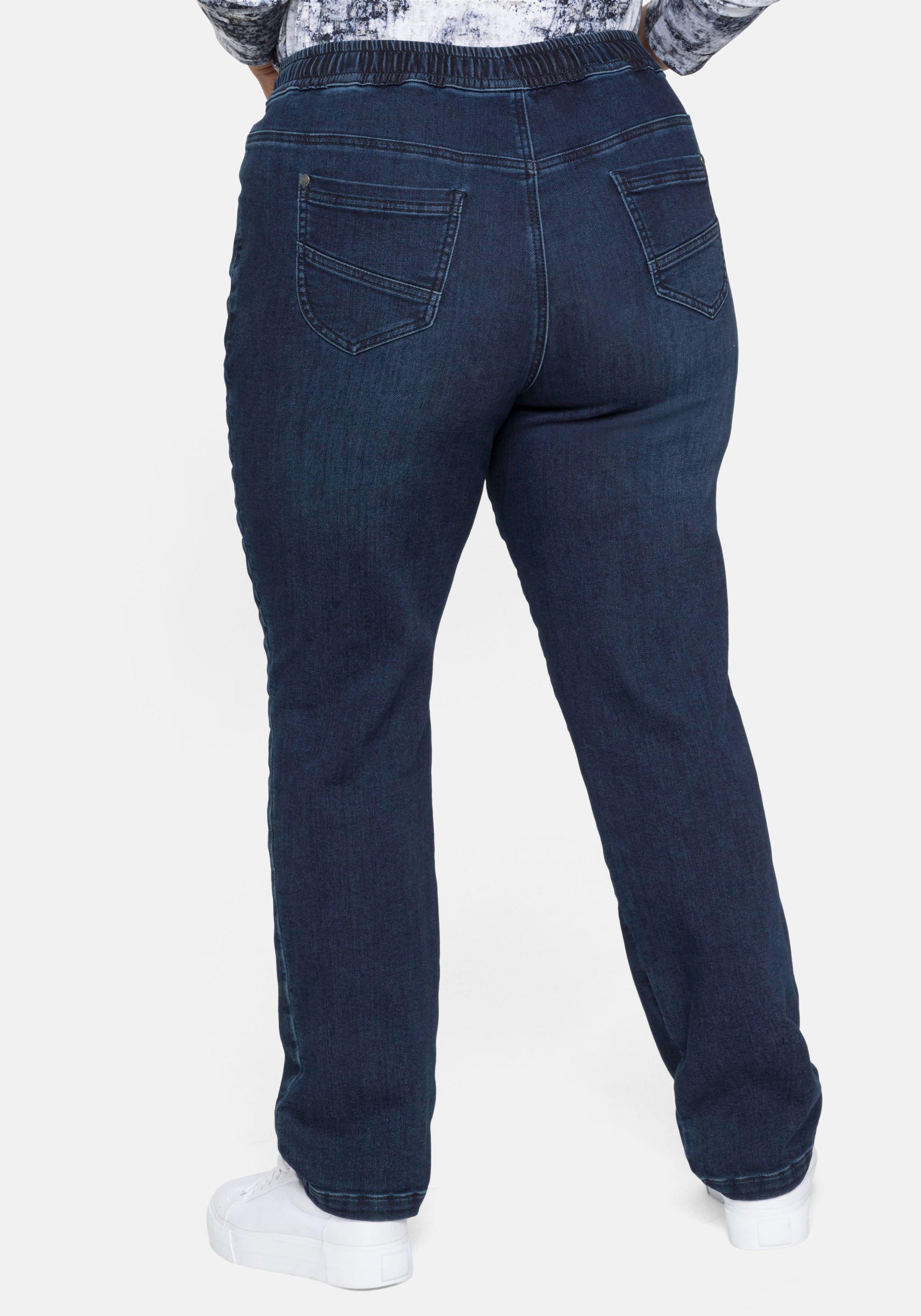Sweathose in Denimoptik, mit Bindeband
