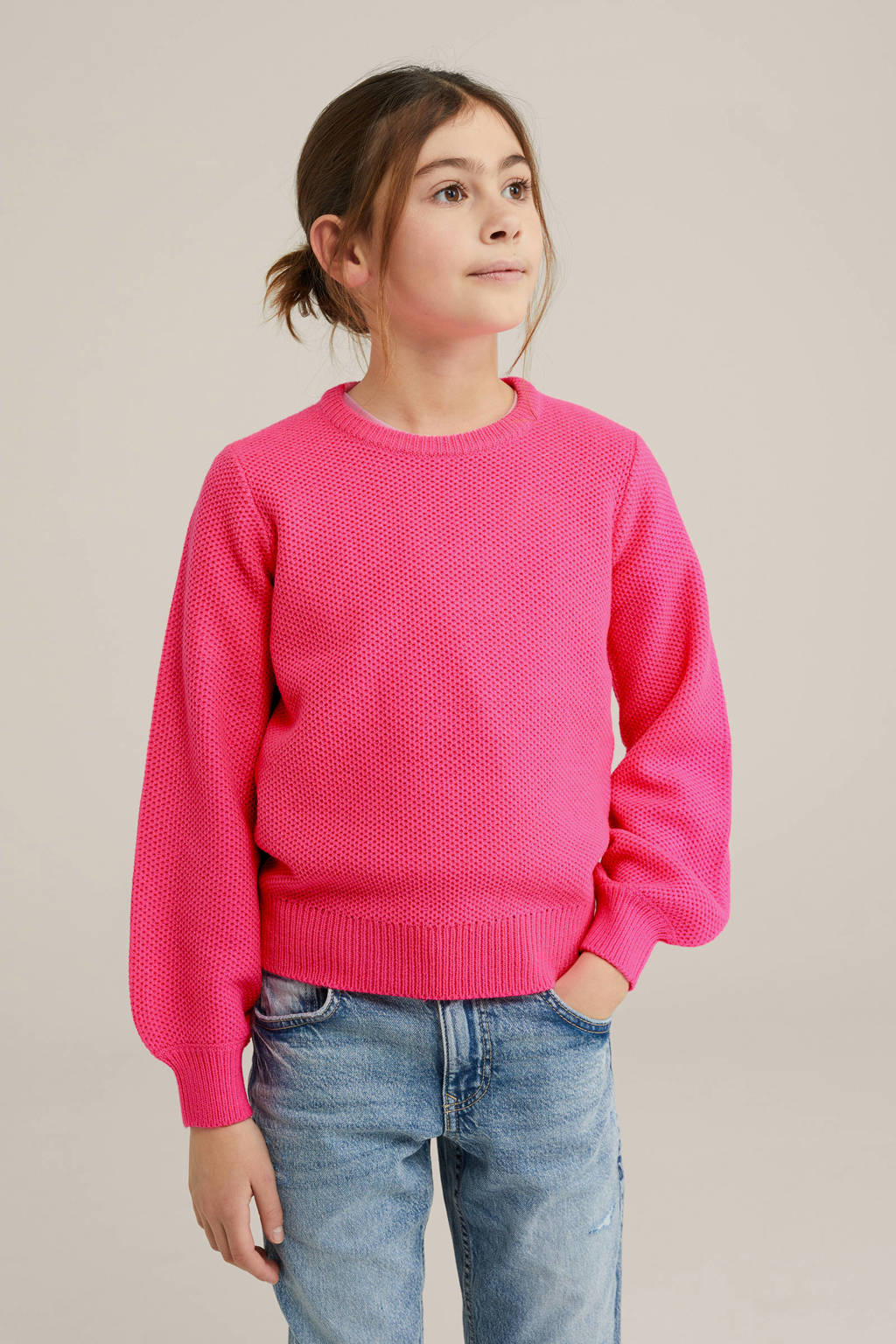 WE Fashion gebreide trui roze