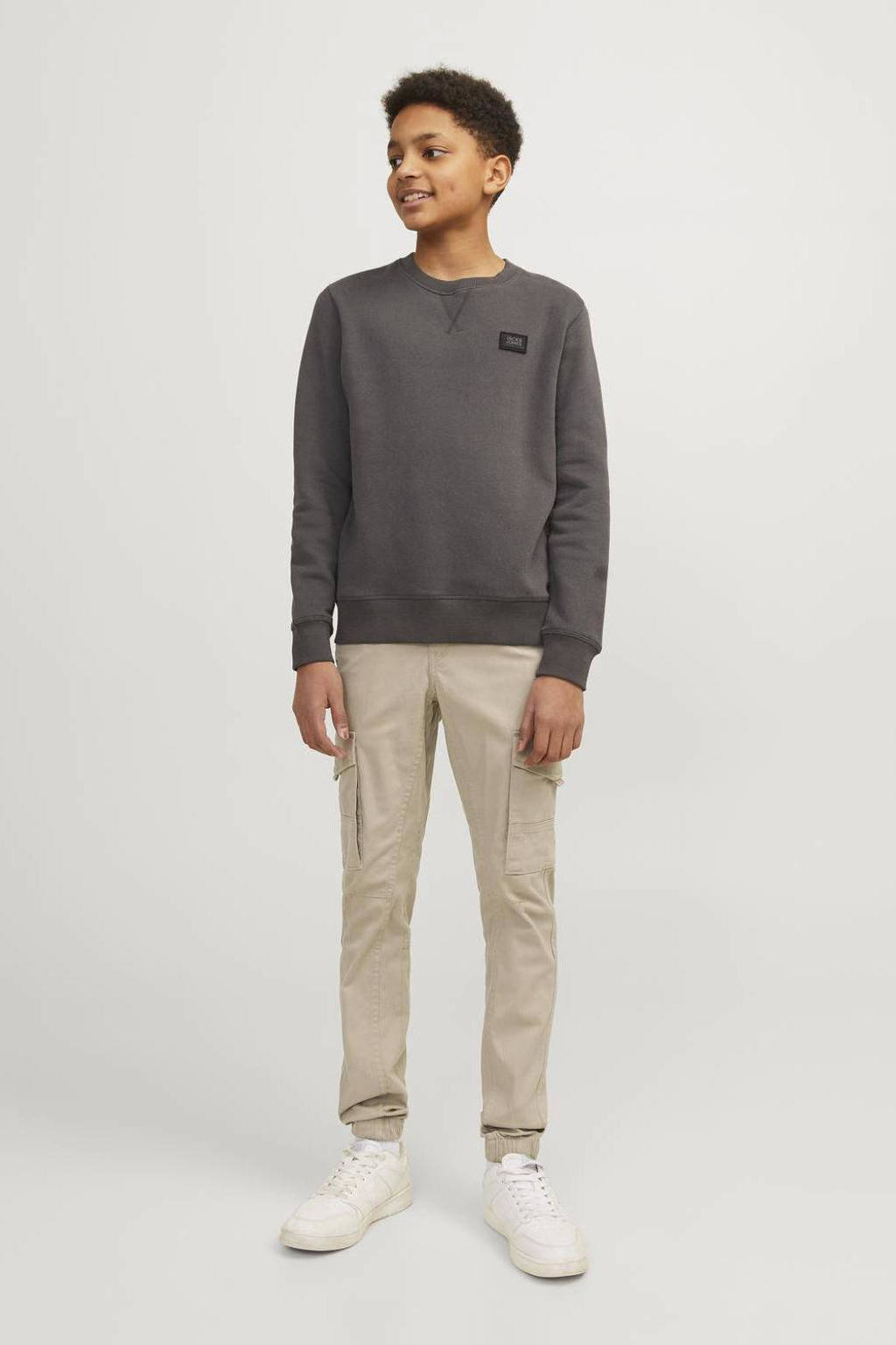 JACK & JONES tapered fit cargobroek JPSTPAUL beige-