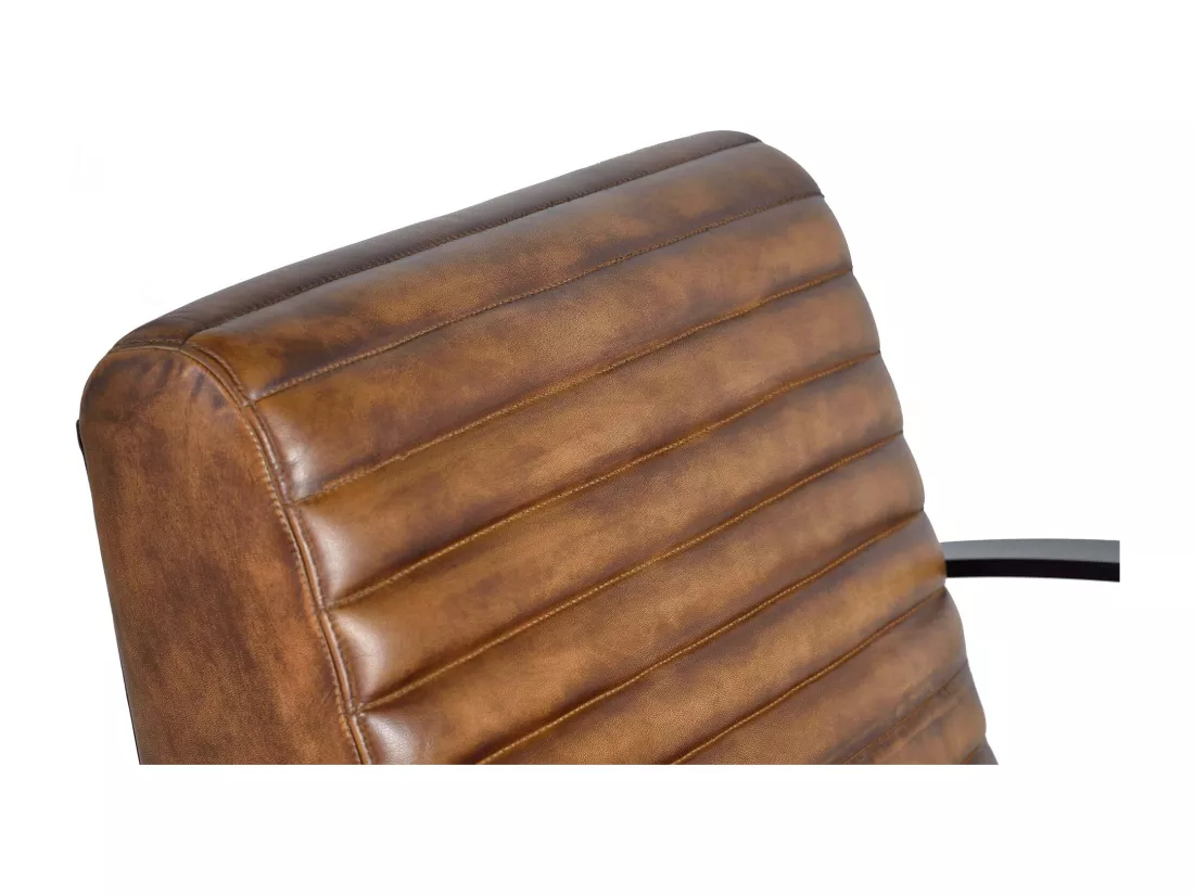 FAUTEUIL EN CUIR MARRON Marrón.Giner y Colomer.82x82x75
