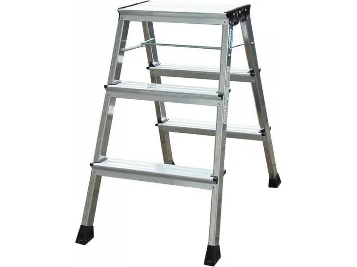 KRAUSE 130068 Dobbelt foldetrin med hjul Aluminium maks. arbejdshøjde 2,65 m (130068)